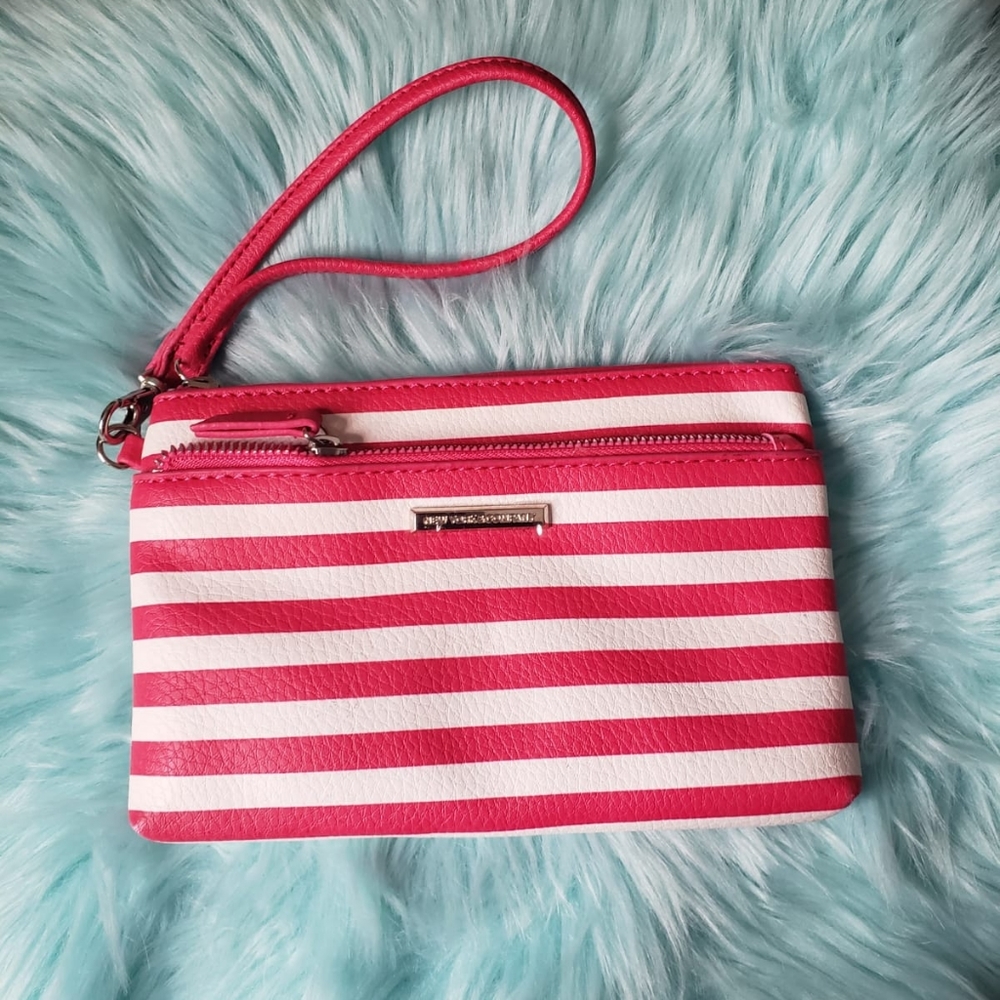 New York & Co., Hot Pink and White Stripe Wristlet